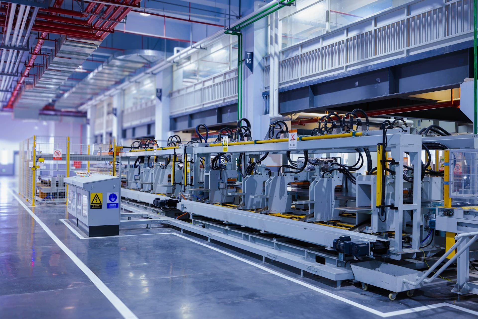 An active production floor during a private operating visit